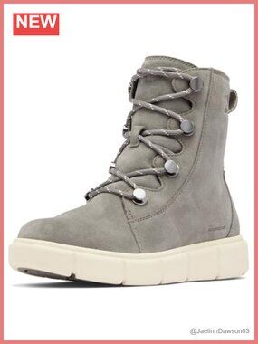Waterproof Suede Ankle Boot with Laces - Winter Snow Boots for Hiking